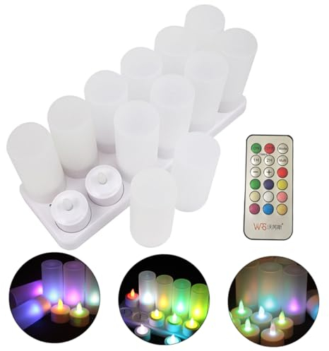 OSALADI 1satz Wiederaufladbare Romantische Kerzenlampe Tasten Fernbedienung Für Hochzeiten Halloween-dekoration Und Wohnraum Eu-