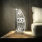 Luverre Tischlampe | LED-Leuchte | Glas-Leuchte mit Gravur für Nachttisch, Kommode, Wohnzimmer | Pop Art, Banksy, Kunst (Coco in Paris, Segel | silber)