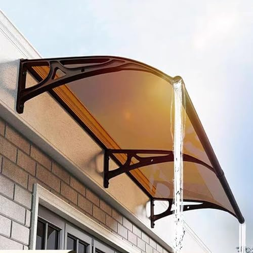 Vordach Haustürvordach,Vordach für Eingangstür,UV-Schutz Vordach Haustür Überdachung,Modernes Design Transparent Haustürvordach aus Aluminium und Polycarbonat,mit Zubehör (60x160cm/24x63,D)