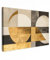 MuchoWow© Impression sur Toile Photo Peinture 120x80 cm Tableau Decoration Murale Chambre Salon Maison Deco Cuisine Abstrait - Or - Gris - Formes - Géométrique