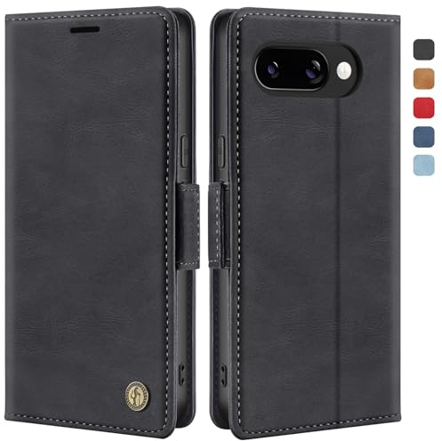 ivencase Handyhülle für Google Pixel 9A Hülle, Stoßfest [Kartenfach Klappbar Standfunktion] Flip Wallet Cover Lederhülle Case für Google Pixel 9A Hülle Schwarz
