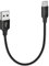 pluX Short USB A to USB C Cable 0.25m, USB A to C Short Cable 480Mbps Data 3A Fast Charging Cable for Power Bank, Andorid Auto iPad Mini Pixel S21 S20 Z Flip - Black