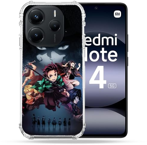 Cokitec Verstärkte Schutzhülle für Xiaomi Redmi Note 14 5G Manga Demon Slayer, Schwarz