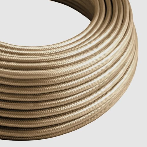 10 Meter Vintage 2 Core Braided Flex Electric Cable Fabric Covered Wire Italian Braided 0.75 mm Electrical Cable Flexible Wire for Lighting Other Appliances (2 Core Cream - 10m)