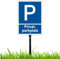 Felexdo Privatparkplatz Schild mit Pfosten, 35x25cm Alu Parkplatzschild Schilder für Privatparkplatz Parkverbot Schild UV-beständig Wasserfest Einfach Einzurichten