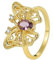 Homxi Ring Damen 585 Gold,Schmetterling mit Amethyst und Moissanit Verlobung Ring Gold Frauen Größe 56 (17.8)