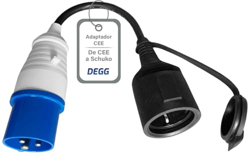 DEGG® CEE Adapter | Schuko auf CEE Stecker 3-polig, 230V 16A, Outdoor Stromadapter Camping, Adapterkabel für Wohnmobil Wohnwagen