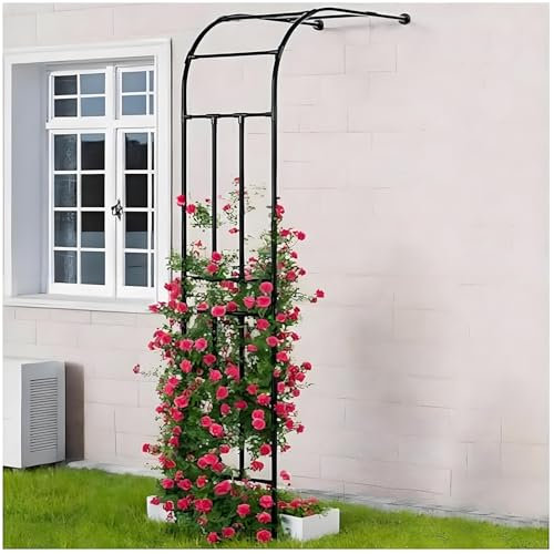 Rosenbogen Halbbogen Kletterpflanzen Gartenbogen Metall Rankhilfe Wetterfeste Rankgitter Torbogen Rankbogen Spalier Solide Stütze Für Ihre Pflanzen Im Garten Verzinkt Stahlrahmen(275x267x60cm)