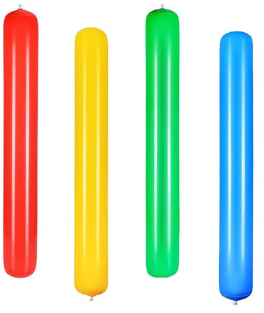 Lot de 4 Frites de Piscine Gonflables, Noodle Flottant Étanche, Parfait pour Jeux Aquatiques, Plage et Détente