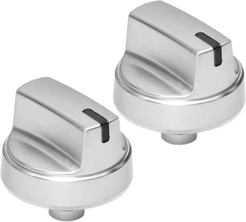 Knebel Drehknopf, Herd Gesicht Brenner Knöpfe WB03X29315 Edelstahl Gas Herd Knopf, Kochfeld-Kontrollschalter für Herde, Ersatzteile, Universal für Kochfeld alle Marken (2pcs)