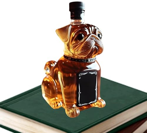 Whiskyflasche | Bulldogge Form Schnapsflasche Für Spirituosen | 300ml Whiskeybehälter Deko Wohnaccessoire Geschenkidee Für Anlass
