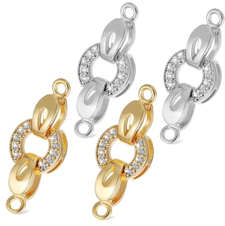 Mipcase 4pezzi Fermaglio Per Collana Di Perle in Acciaio Chiusure Per Braccialetti e Collane Fermagli Per Creazione Di Gioielli Ganci Per Collane Coprinodi Per Estremità Di Gioielli Per Fa