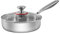 Sharplace Padella per friggere con manico ergonomico e coperchio trasparente, pentolame in acciaio inox per uso domestico, Diametro 20 cm