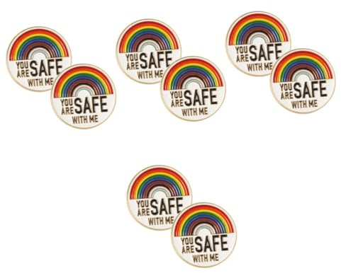 GLSTOY 4 Sätze You Are Safe With Me Regenbogen Emaille Brosche Farbige Anstecknadeln Für Kleidung Für Soziale Berufe Und Monate 2 Stück * 4