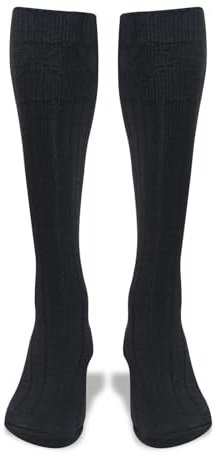 YAS Designer Socks For Men Wool Traditional Scottish Socks Warm Kilt Comfortable Hose Casual Wedding Sports Leg warmers (UK, Alpha, Regular, Regular, L, BLACK)