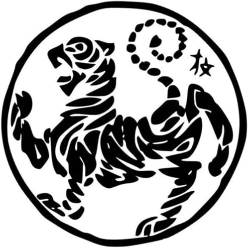 ZCHZCS Adesivo per Auto 18x18 Cm Shotokan Tigre Karate-do Logo Decalcomanie in Vinile Adesivo per Auto Argento Nero
