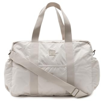Jollein Wickeltasche Embossed Lily – Sand – Stylische Wickeltasche mit Geprägtem Muster – Wasserabweisend & Pflegeleicht – Verstellbarer Schultergurt – 42x30x15 cm