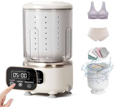 Machine à laver et sèche-linge portable sans fil rechargeable pour nettoyer en profondeur les petits vêtements pour appartement, dortoir, camping-car, voyage et hôtel (capacité de 2 L)