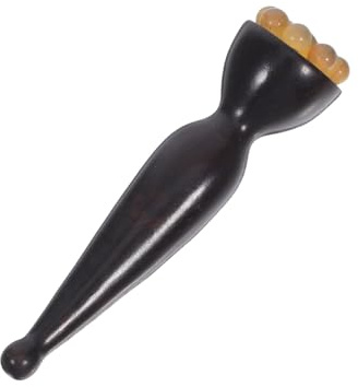 Healeved Natürlicher Augenmassage Stab mit Lotuskopf und Schafhornform Sanftes Massagegerät für Gesicht und Empfindliche Augen zur Selbstmassage und Cremeauftragung