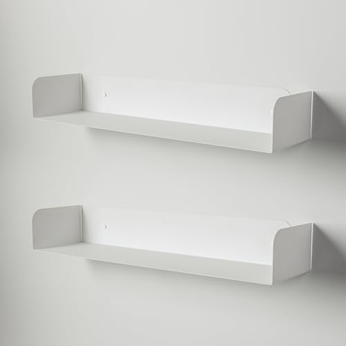 Steelnovo | Dante, 1 Paar Wandregale aus lackiertem Metall, Bücherregal, Wandregal, Aufbewahrungsregal, 80 x 11 x 20 cm, Farbe Weiß, minimalistisches und modernes Design, Wandregal, hergestellt in