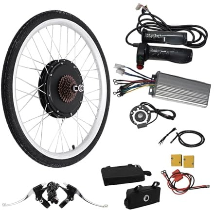 Mqwdxzfes 26 Zoll 48V 1000W Hinterrad E-Bike Umrüstset, Hinterradantrieb Brushless Motor mit Geschwindigkeitsregelung & Pedalassistent, Fahrrad Motor für 26 Zoll Fahrräder/Snowbikes, 55km/h