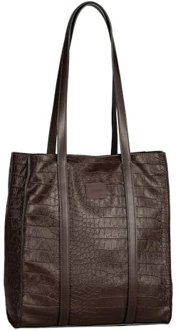 Gabor Elfie Damen Zip Shopper Umhängetasche Mittelgroß Croco Braun