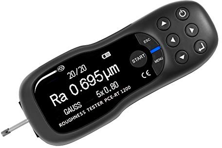 Portabler Rauheitsmesser PCE-RT 1200 zur schnellen Erfassung von Ra, Rz, Rq und Rt große OLED-Anzeige Micro-USB-Schnittstelle