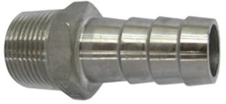 Raccordo portagomma maschio in acciaio inox 1/2