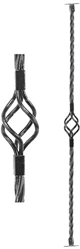 Black Country Metal Works rod Luxury Mantel/Bannister Twist Wrought Iron – With Bracket
