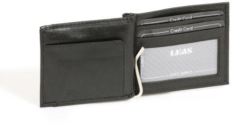 LEAS Dollar Clip Geldscheinklammer Geldklammer Money Clip mit Kleingeldfach Echt-Leder, schwarz Special Edition