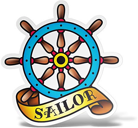 erreinge Aufkleber Helm Boot Leuchtturm Schiff geformt Kleber PVC für Abziehbild Tapete Auto Moto Helm Camper Laptop - 20 cm