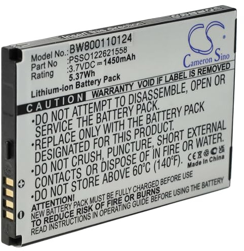 vhbw Battery compatible with Honeywell Dolphin 6000 Barcode Scanner POS (1450 mAh, 3.7 V, Li-Ion)