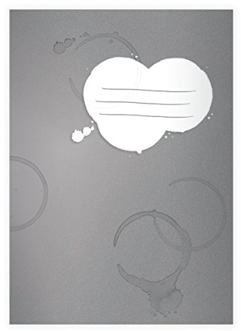 Kartenkaufrausch 8 Coole Flecken DIN A4 Schulhefte, Schreibhefte mit Kaffee Tassen Rändern auf grau Lineatur 21 (liniertes Heft)