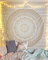 raajsee Wandteppich Mandala,Zimmer Deko, Weißes Gold Wandtuch Boho WandDeko,Wandbehang Psychedelic 132X208 CM