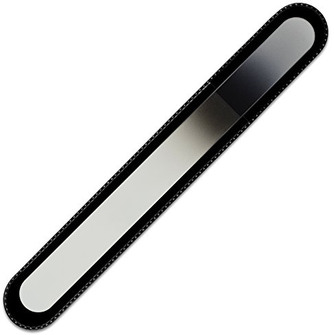 Mont Bleu Large Colour Crystal Nail File in Black Pouch - Genuine Czech Tempered Glass - Handmade in Czech Republic