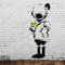 Ideal Stencils Banksy Weltraum Girl & Vogel Schablone | Wiederverwendbar & Kunst Handwerk Malerei Schablone - halb geschliffen Durchsichtig Schablone, M/ 14X37CM