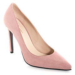 Antonio Raggini Décolté in Pelle Scamosciata Tacco 105 mm Ricoperto Pelle con Strass in Tinta (39 EU, Rosa Antico)
