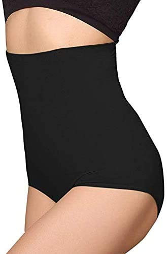 ANGOOL Femme Culotte Gainante Taille Haute Panty Invisible Amincissante Ventre Plat Minceur Serre Taille Panty, Noir, M