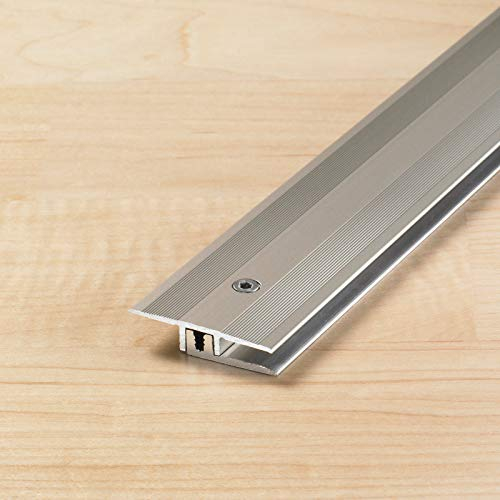HORI® Bodenprofil Übergangsprofil I Aluminium-Bodenleiste in Silber, Champagne und Edelstahl I passend für Vinyl, Laminat, Parkett I Übergangsprofil Bodenbelagstärke: 4-9 mm I Edelstahl Silber Alu