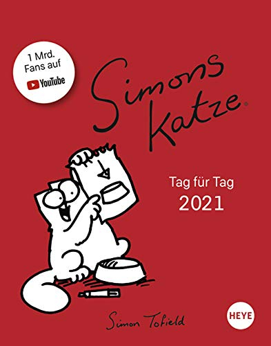 Simons Katze Tagesabreißkalender - Kalender 2021 - Heye-Verlag - Tischkalender mit der Kult-Katze - 11 cm x 14 cm