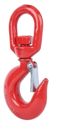 Heavy Lifting Hooks Crane Hook Swivel Lifting Hooks for Factory Lifting, 5T Red