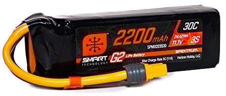Spektrum SPMX223S30 2200mAh 3S 11.1V Smart G2 LiPo 30C IC3, Grey/Silver