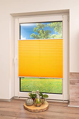 Khome Klemmfix-Plissee, Polyester, Gelb, 30 x 130 cm
