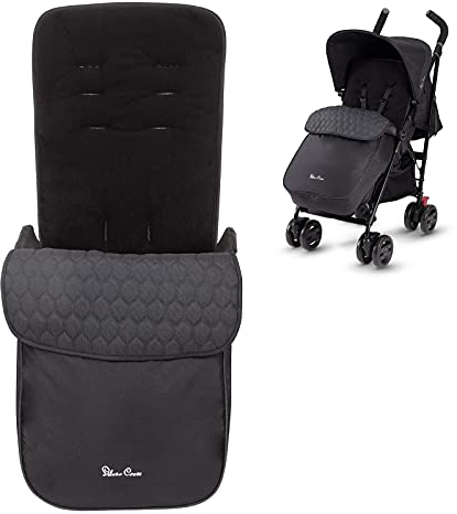 Silver Cross - Pop-Fußsack – Kinderwagen-Zubehör – Kinderwagen-Fußsack – Fußwärmer – wasserabweisend – Schwarz