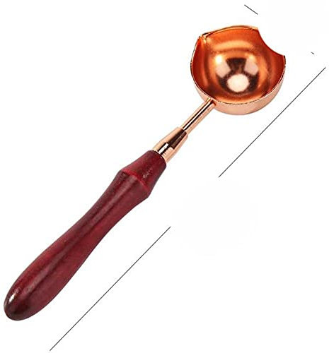 Forno di cera di ceralacca fornace pentola manico in legno ceralacca cucchiaio per cera decorativa timbro mestiere regalo - 115 x 30 mm, Francia