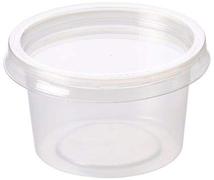 Sabco - 100pcs 4oz Clear Round Plastic Takeaway Sauce Pots With Lids - Deli Pots For Dip Ketchup Chutney - Containers For Slime Wax Melts