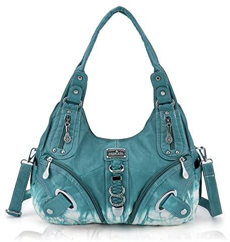 Angel Kiss Damen Schultertasche Hobo Tasche Umhängetaschen Schlusstaschen Henkeltaschen weiches PU Leder mit Reißver Handtasche Viele Fächer tolle tasche für Frauen