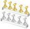 2 Sets Fingernail DIY Nail Art Stand, Magnetic Stuck Crystal Nail Art Holder, Training Fingernail Display Stands, Nail Art Practice Stands for False Nail Manicure Tool (Gold and Silver)