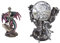 Design Toscano Drachenschwert, Maße: 12.5 x 9 x 20.5 cm 0.5 kg & Drachen des Corfu Schlosses Gothic-Deko Statue, Polyresin und Glas, zweifarbig schwarz und Silber, 13 cm