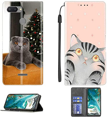 Aroepurt Cover per Redmi 6 Custodia Compatibile con Redmi 6 Cover Case Custodia Pelle Sintetica Cavalletto Magnetico Custodia a Portafoglio CPT55